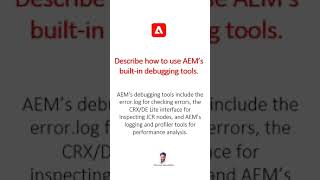 How to use AEM’s built in debugging tools #aem #aeminterviewquestions #adobeexperiencemanager