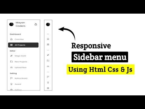 Sliding Sidebar Navigation | HTML CSS JavaScript | Mayancoders