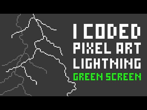 Pixel Art Lightning Green Screen