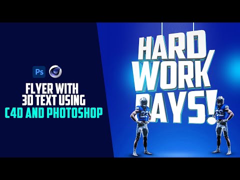 HOW TO DESIGN 3D TEXT FLYER  USING C4D AND PHOTOSHOP - PART 2