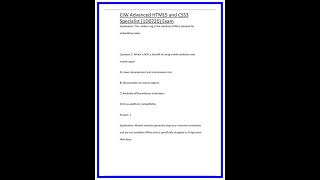 CIW Advanced HTML5 and CSS3 Specialist 1D0720 Exam 636x882