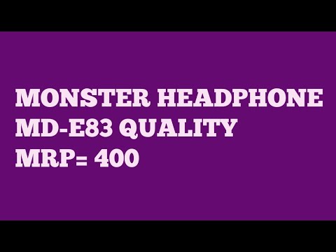 Cheap price Monster Headphone MD-E83 MRP= 400