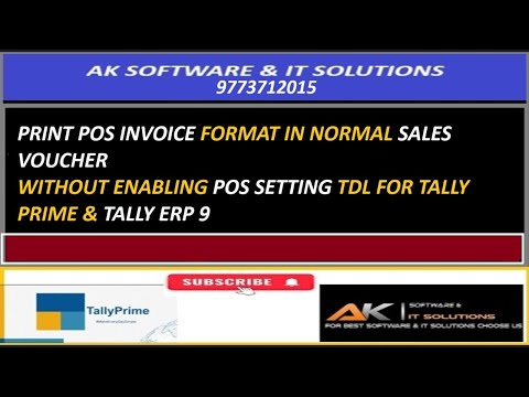 POS INVOICE PRINT IN NORMAL SALES VOUCHER TDL FOR TALLY PRIME & TALLY ERP 9
