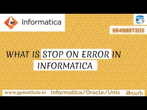 WHAT IS STOP ON ERROR ? INFORMATICA IMP INTERVIEW QUESTION