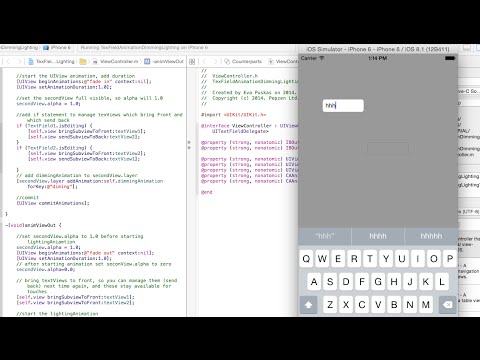 UITextField editing Animation 1 IOS 8.1 Xcode 6.1 background (opacity) CABasicAnimation