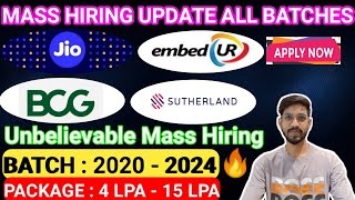 Embedur , Sutherland Hiring 2024 Batch | OFF Campus Drive For 2024 , 2023 Batch Hiring | Fresher