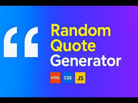 How to Make a Random Quote Generator using HTML, CSS & JavaScript | Beginner Project