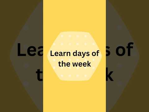Learn days of the week | #daysofweek #shorts #youtubeshorts #learning #brainlearning