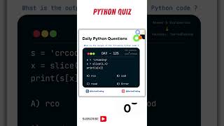 What is the output of the following Python Code: MCQ #125 #python #quiz