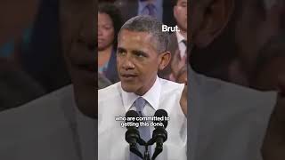 Obama responds to protesters who demand that he end deportations during a 2013 immigration speech