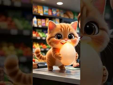 OMG🙀 Cat's Supper Big Egg🥚 Cat Got Surprise From The Big Egg🐣🥰#shorts #cat #kitten #cartoon #funny
