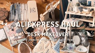 aliexpress haul + desk makeover 🍡| cute japanese stationery & useful items