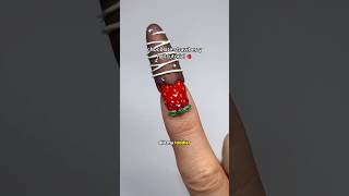 WARNING ⚠️ do not eat! chocolate strawberry nail tutorial 🍓 #nailtutorial