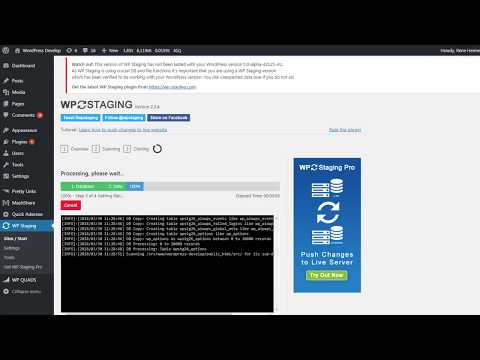 WP STAGING - New Progress Bar Short Overview