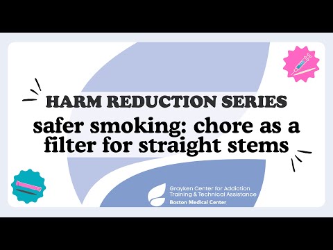 Safer smoking: Chore as a filter for straight stems