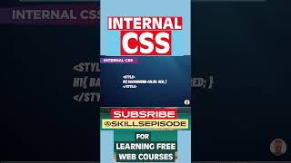 Internal CSS | What is an internal CSS?  #coding #learnhtml5andcss3 #webdevelopment  #css3course