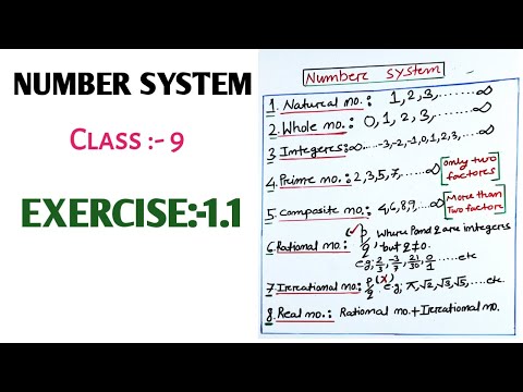 Number system | exercise:-1.1| exercise solution | Class 9th