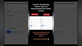 Don't miss out! Watch the full video to learn Laravel11 Broadcasting. #laravel11 #webdevelopment