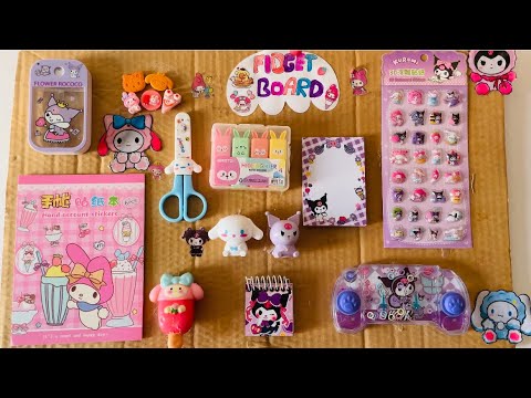 Rating my fidget board asmr✨🎀Sanrio Stationery & Schoolsupplies Edition!🩷