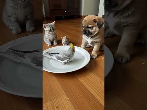Bird_ ‘Excuse me, this is MY personal jacuzzi!  🐥🐱🐭🐶#cat #trap #funnycat #funnyanimals #kitten