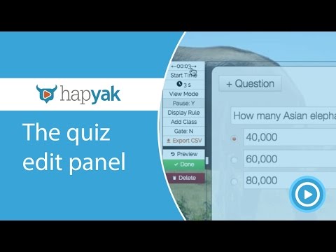 The quiz edit panel in HapYak