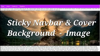 CSS  Navbar Sticky on Scrolling Page ,Header Menu Sticky with Background Image Cover