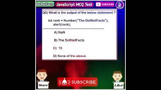 JavaScript MCQ Test (Day-06)🔥 | JavaScript Interview Questions And Answers | #shorts | #javascript