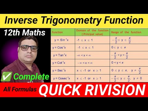Inverse Trigonometry All Formulas | Class 12 Maths Ch 2 Full Revision | CBSE Board 2025