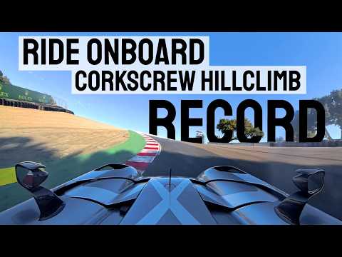 ONBOARD - McMurtry Spéirling fan car sets LAGUNA SECA Reverse Hillclimb RECORD