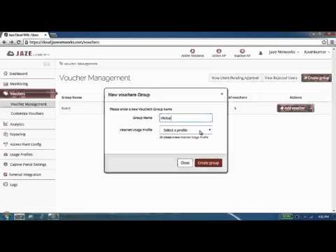 Jaze Cloud Wi-Fi - Creating a Voucher Group
