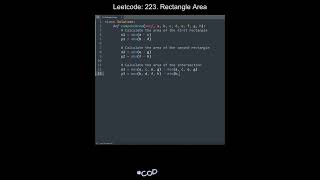 Leetcode 223. Rectangle Area in Python | Python Leetcode | Python Coding Tutorial | Python Code ASMR