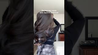 How I cut 90’s layers at home! #blowouttutorial #haircut #hairtutorial #blowouttutorial #90sblowout