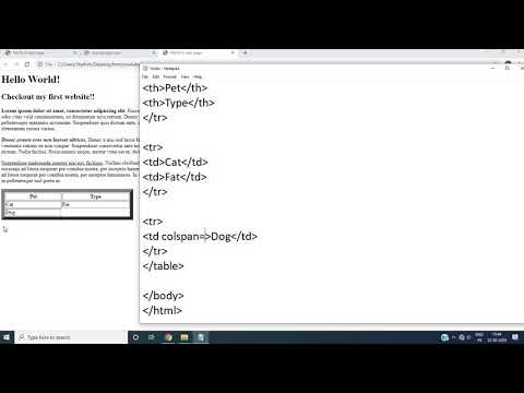HTML Tables - Rowspan and Colspan Attribute | Video #4