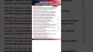 Top 10 HR Interview Questions and Answers