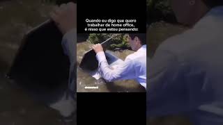 Quero trabalhar de home office mas minha mente já tá na praia com Wi-Fi e água de coco #HomeOffice