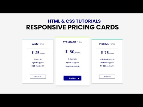 Responsive pricing card table using HTML & CSS | price card