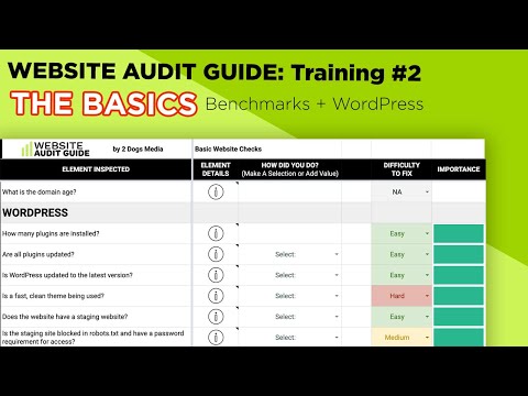 Website Audit Basics: Video 2 (Wordpress + Benchmarks)