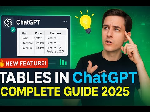 How to Use Tables in ChatGPT 🧠 | Complete Guide for Students, Teachers & Professionals (2025)