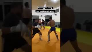 Heavyweight vs Lightweight Sparring Gone Wrong! 💥 #Boxing #MMA