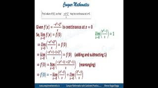 Finding Value of f(0) if f(x) is continuous at 0 - Continuity&Differentiation - Class 12 Mathematics