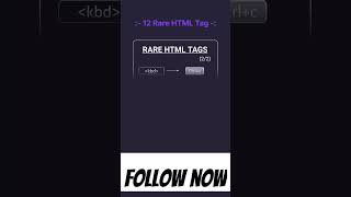 12 Rare Html Tags #html5  #coding #tags @Ideation_unknown