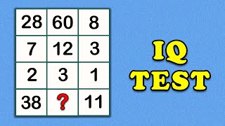 Math Grid Brain Teaser | IQ Test Number Pattern Puzzle