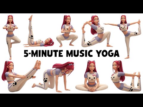 5-Minute Music Yoga | Yoga for Kids | Rainbow Yoga