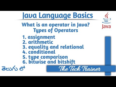 Understanding of Java Operators #java #javaoperators #telugu #javabasics || The Tech Trainer