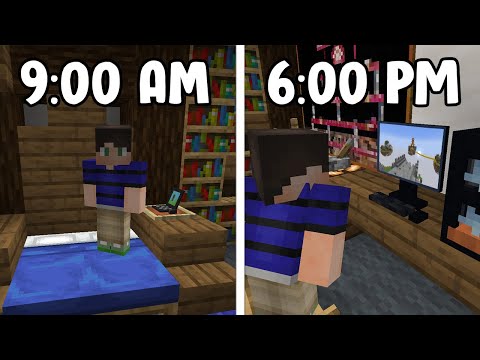 Day in the life of a Minecraft Player... IN MINECRAFT