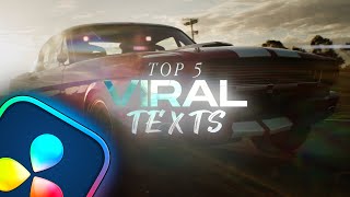 TOP 5 TEXT Animations in Davinci Resolve