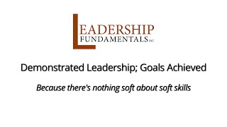 George Anastasopoulos - Demonstrated Leadership; Goals Achieved