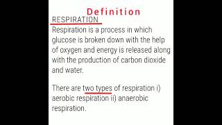 Respiration Definition - Biology