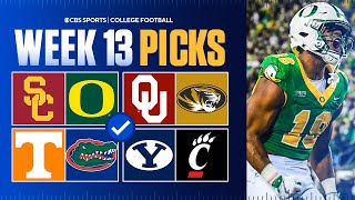 College Football Picks & Best Bets For Week 13 [USC vs Oregon, Oklahoma vs Mizzou & MORE]