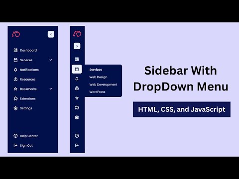 Build a Fully Responsive Sidebar with Dropdown Menu – HTML, CSS and JavaScript | Free Source Code